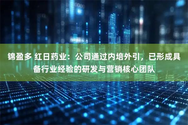 锦盈多 红日药业：公司通过内培外引，已形成具备行业经验的研发与营销核心团队